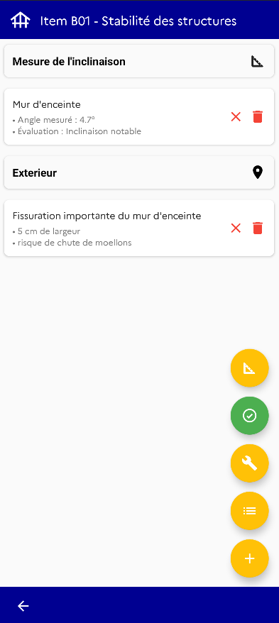 EDGAR mobile — saisie d'un constat terrain